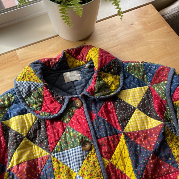Organic cotton* Doen Starling Quilted Countryside Patchwork Jacket - XS - Picture 6 of 13